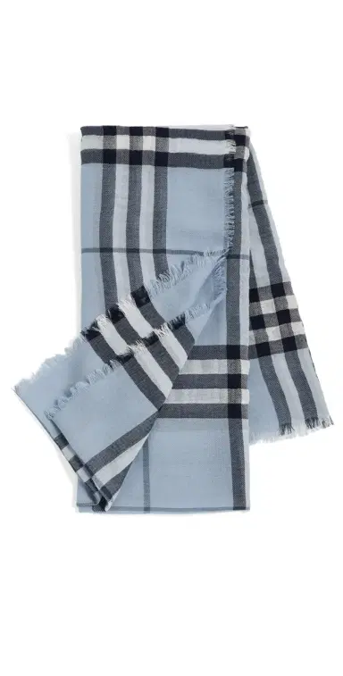 Burberry Giant Check Wool Scarf Bank Blue One Size | Thumbnail 1