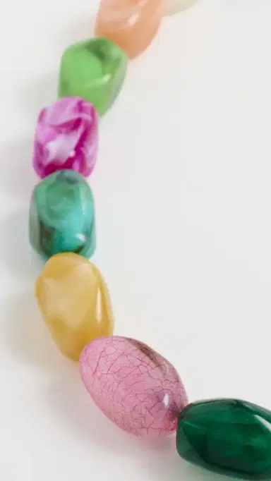 By Adina Eden Gold Chain & Multicolor Bead Necklace Multi-Color One Size | Thumbnail 4