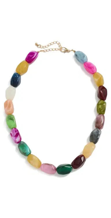 By Adina Eden Gold Chain & Multicolor Bead Necklace Multi-Color One Size | Thumbnail 1