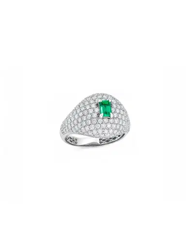 Wish Fine Jewelry 1.91ct Diamond Emerald 18K Gold Pave Ring | Thumbnail 3 Wish Fine Jewelry 1.91ct Diamond Emerald 18K Gold Pave Ring | Thumbnail 3