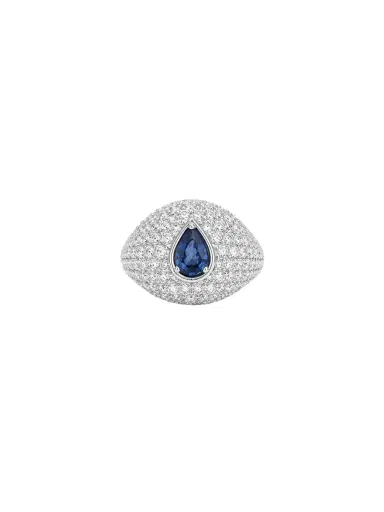 Wish Fine Jewelry 2.39ct Diamond Sapphire 18K Gold Pave Ring | Thumbnail 1 Wish Fine Jewelry 2.39ct Diamond Sapphire 18K Gold Pave Ring | Thumbnail 1