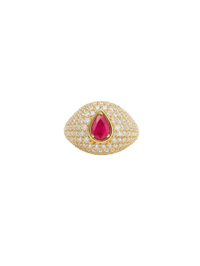Wish Fine Jewelry 2.47ct Diamond Ruby 18K Gold Pave Ring