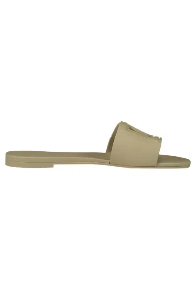 Dolce & Gabbana DG Logo Slide Sandal - Beige