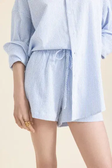 The Lady & The Sailor x Marissa Collections Flutter Short - Blue White Stripe | Thumbnail 3