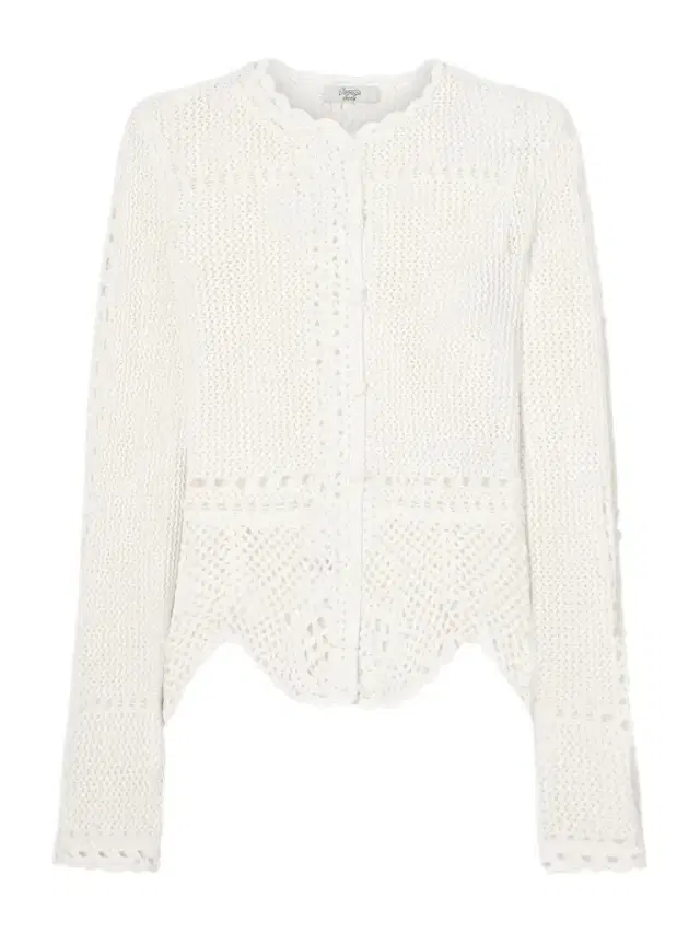 Crocheted Cotton Peplum Cardigan