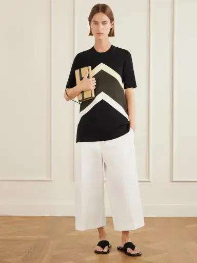 TOTEME Cropped Pleated Organic Cotton And Lyocell-blend Straight-leg Pants | Thumbnail 2 TOTEME Cropped Pleated Organic Cotton And Lyocell-blend Straight-leg Pants | Thumbnail 2