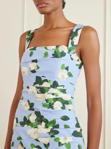 Carolina Herrera Floral-print Draped Cotton-blend Faille Midi Dress | Thumbnail 4 Carolina Herrera Floral-print Draped Cotton-blend Faille Midi Dress | Thumbnail 4