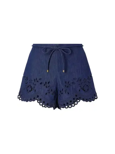 Zimmermann Mahon Broderie Anglaise Denim Shorts | Thumbnail 1