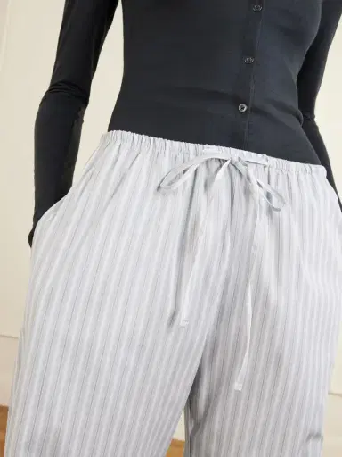 LESET Yoshi Striped Cotton-blend Wide-leg Pants | Thumbnail 4 LESET Yoshi Striped Cotton-blend Wide-leg Pants | Thumbnail 4