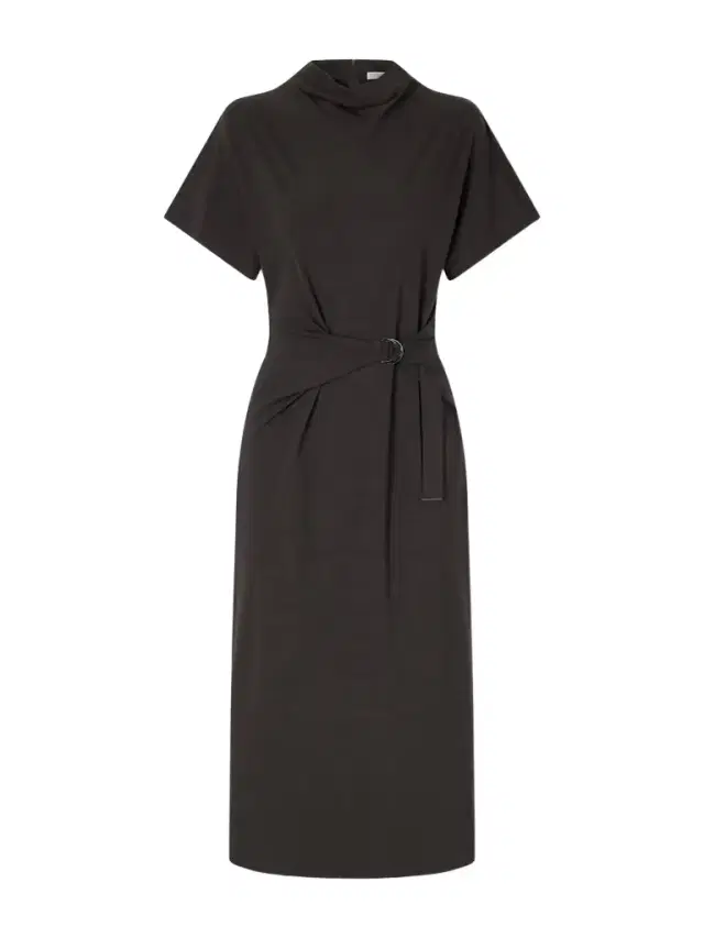 Brunello Cucinelli Wrapped Jersey Midi Dress