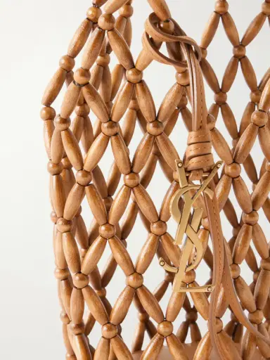 Saint Laurent Cassandre Mini Beaded Wood Bucket Bag | Thumbnail 5