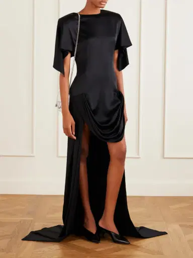 Stella McCartney Gathered Satin Mini Dress | Thumbnail 2 Stella McCartney Gathered Satin Mini Dress | Thumbnail 2