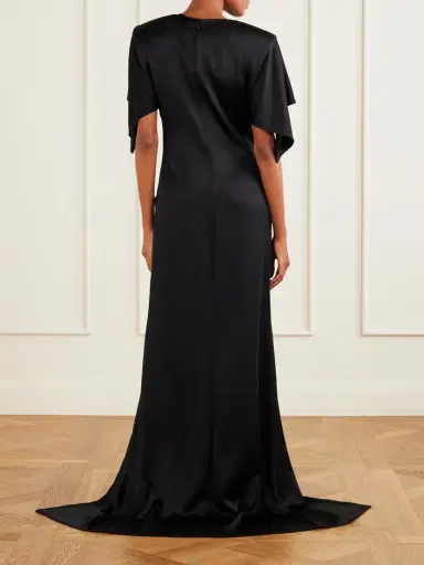 Stella McCartney Gathered Satin Mini Dress | Thumbnail 3 Stella McCartney Gathered Satin Mini Dress | Thumbnail 3