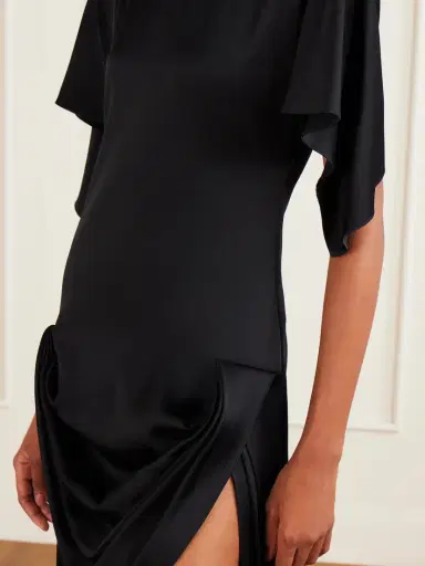 Stella McCartney Gathered Satin Mini Dress | Thumbnail 4 Stella McCartney Gathered Satin Mini Dress | Thumbnail 4