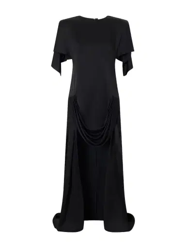 Stella McCartney Gathered Satin Mini Dress | Thumbnail 1 Stella McCartney Gathered Satin Mini Dress | Thumbnail 1
