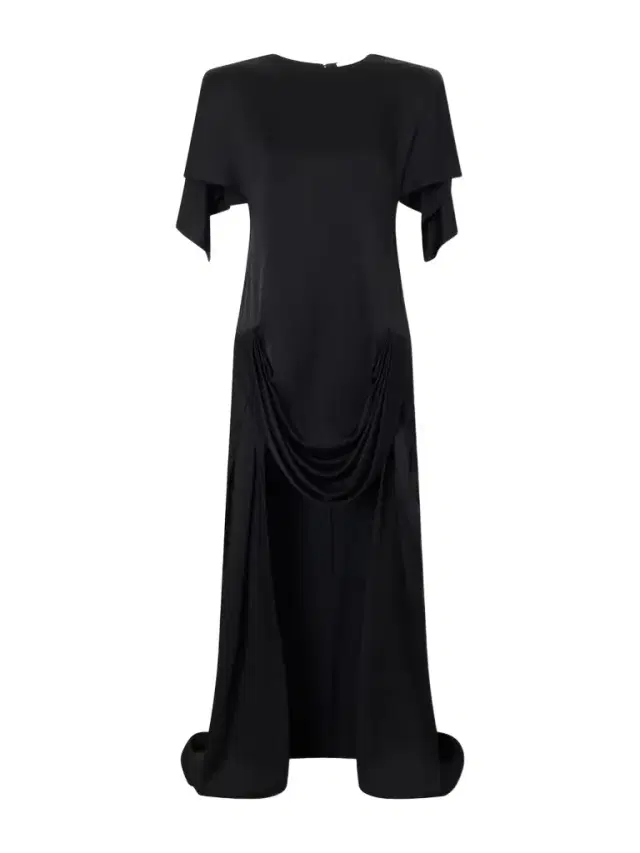Gathered Satin Mini Dress