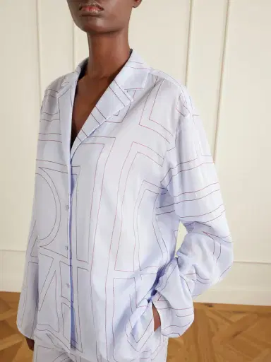 TOTEME Embroidered Cotton And Lyocell-blend Shirt | Thumbnail 5 TOTEME Embroidered Cotton And Lyocell-blend Shirt | Thumbnail 5