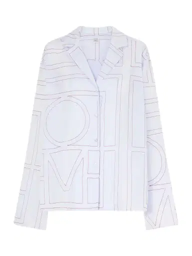 TOTEME Embroidered Cotton And Lyocell-blend Shirt | Thumbnail 1 TOTEME Embroidered Cotton And Lyocell-blend Shirt | Thumbnail 1