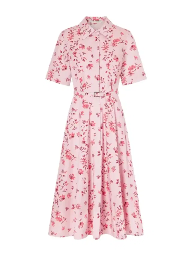 Rubie Belted Floral-print Organic Cotton-poplin Midi Dress