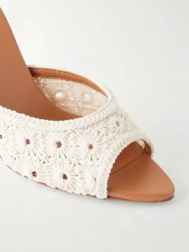 Aquazzura Loom 85 Crochet-trimmed Mules | Thumbnail 5