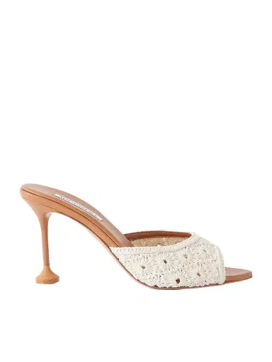 Aquazzura Loom 85 Crochet-trimmed Mules | Thumbnail 1