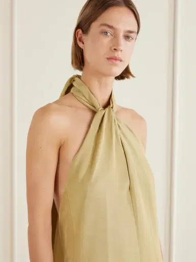 TOTEME Scarf-detailed Woven Halterneck Midi Dress | Thumbnail 4 TOTEME Scarf-detailed Woven Halterneck Midi Dress | Thumbnail 4