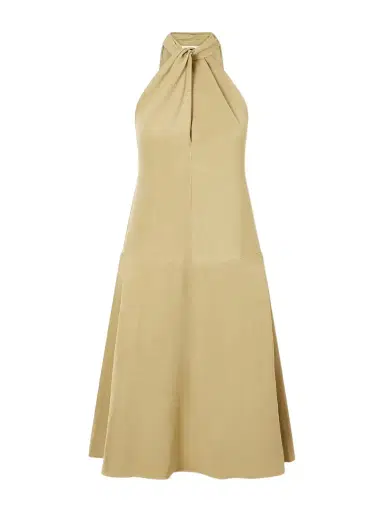 TOTEME Scarf-detailed Woven Halterneck Midi Dress | Thumbnail 1 TOTEME Scarf-detailed Woven Halterneck Midi Dress | Thumbnail 1