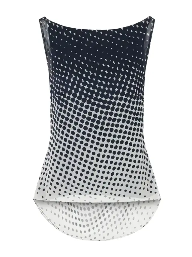 Christopher John Rogers Halftone Wiggle Dot Printed Crinkled-chiffon Top