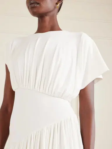 Rabanne Asymmetric Draped Stretch-crepe Midi Dress | Thumbnail 4 Rabanne Asymmetric Draped Stretch-crepe Midi Dress | Thumbnail 4