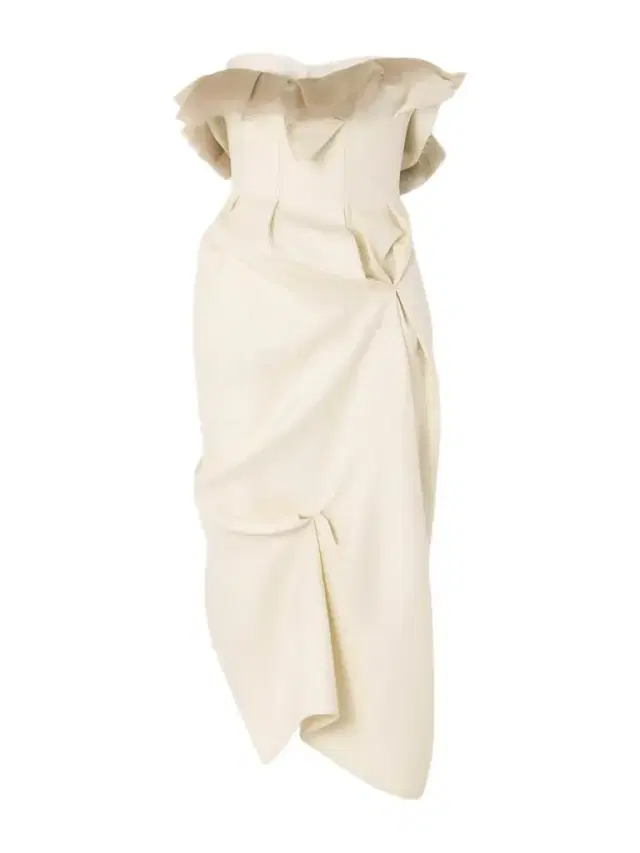 Salm Frayed Ruffled Wool And Silk-blend Cady Midi Dress