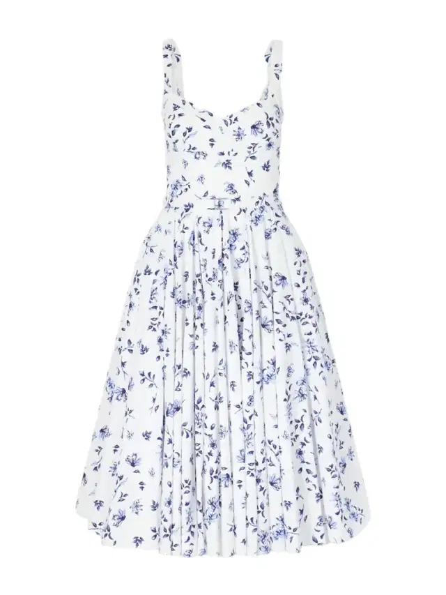 Emilia Wickstead Elita Belted Floral-print Cotton-poplin Midi Dress