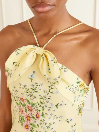 Rodarte Floral-print Bow-detailed Halterneck Silk-crepe Midi Dress | Thumbnail 4 Rodarte Floral-print Bow-detailed Halterneck Silk-crepe Midi Dress | Thumbnail 4