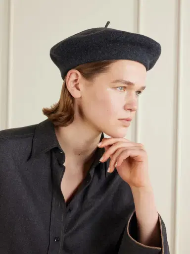 Brunello Cucinelli Embellished Wool-felt Beret | Thumbnail 2 Brunello Cucinelli Embellished Wool-felt Beret | Thumbnail 2