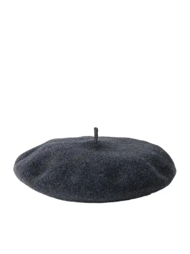 Brunello Cucinelli Embellished Wool-felt Beret | Thumbnail 1 Brunello Cucinelli Embellished Wool-felt Beret | Thumbnail 1