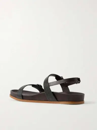 Brunello Cucinelli Embellished Leather Sandals | Thumbnail 3