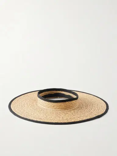 Gigi Burris Ines Cotton-trimmed Straw Visor | Thumbnail 3 Gigi Burris Ines Cotton-trimmed Straw Visor | Thumbnail 3