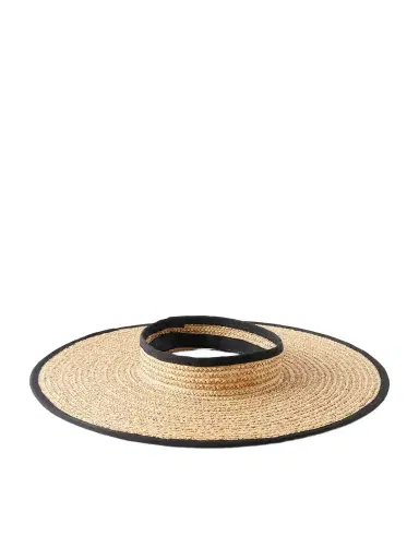 Gigi Burris Ines Cotton-trimmed Straw Visor | Thumbnail 1 Gigi Burris Ines Cotton-trimmed Straw Visor | Thumbnail 1