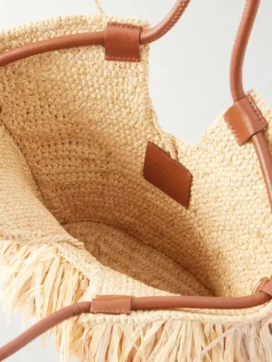Zimmermann Goldentime Small Leather-trimmed Fringed Raffia Tote | Thumbnail 6 Zimmermann Goldentime Small Leather-trimmed Fringed Raffia Tote | Thumbnail 6