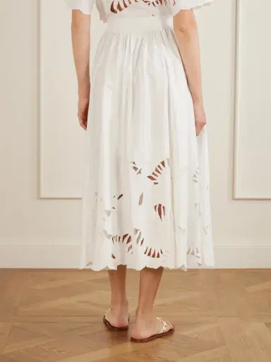 Zimmermann Mahon Embroidered Cotton Midi Skirt | Thumbnail 3 Zimmermann Mahon Embroidered Cotton Midi Skirt | Thumbnail 3