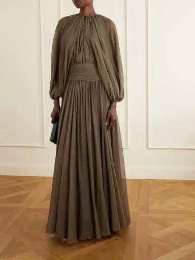 Oscar de la Renta Draped Silk-chiffon Gown | Thumbnail 2