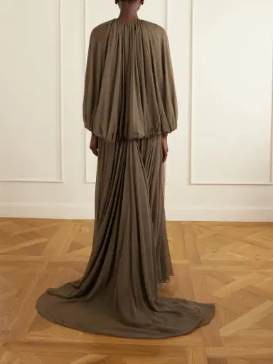 Oscar de la Renta Draped Silk-chiffon Gown | Thumbnail 3