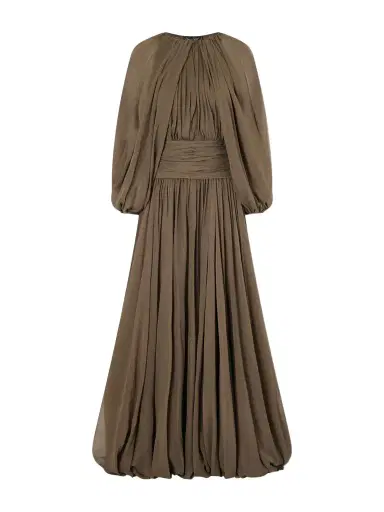Oscar de la Renta Draped Silk-chiffon Gown | Thumbnail 1