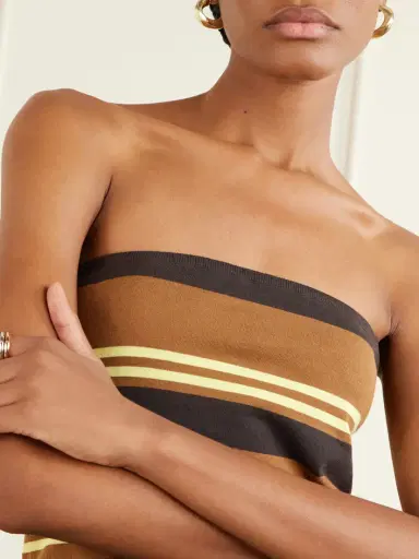 Tibi Strapless Striped Cotton Tank | Thumbnail 4 Tibi Strapless Striped Cotton Tank | Thumbnail 4