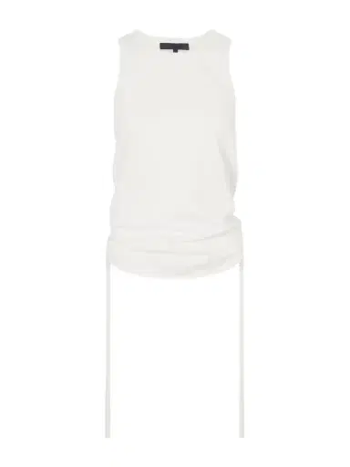 Tibi Ruched Open-back Cotton-blend Jersey Tank | Thumbnail 1 Tibi Ruched Open-back Cotton-blend Jersey Tank | Thumbnail 1