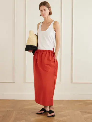 TOTEME Cotton-poplin Midi Skirt | Thumbnail 2