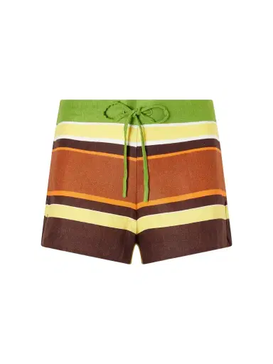 Faithfull Miel Striped Linen Shorts | Thumbnail 1 Faithfull Miel Striped Linen Shorts | Thumbnail 1