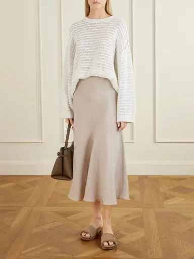 Brunello Cucinelli Open Linen-blend Knit Sweater | Thumbnail 2 Brunello Cucinelli Open Linen-blend Knit Sweater | Thumbnail 2