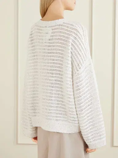 Brunello Cucinelli Open Linen-blend Knit Sweater | Thumbnail 4 Brunello Cucinelli Open Linen-blend Knit Sweater | Thumbnail 4