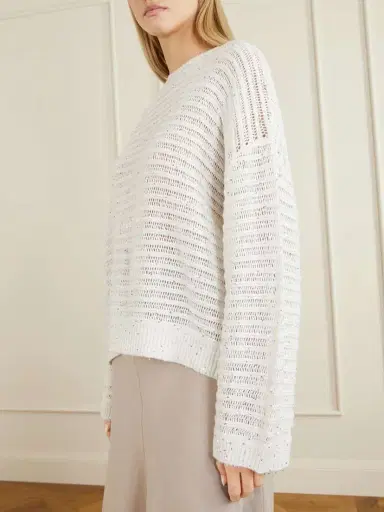 Brunello Cucinelli Open Linen-blend Knit Sweater | Thumbnail 5 Brunello Cucinelli Open Linen-blend Knit Sweater | Thumbnail 5