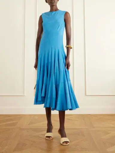 Tory Burch Flared Cotton And Silk-blend Voile Midi Dress | Thumbnail 2 Tory Burch Flared Cotton And Silk-blend Voile Midi Dress | Thumbnail 2